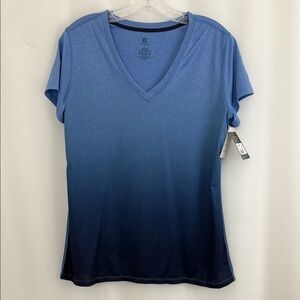 Women's C9 Blue Gradient V-Neck Top Size M